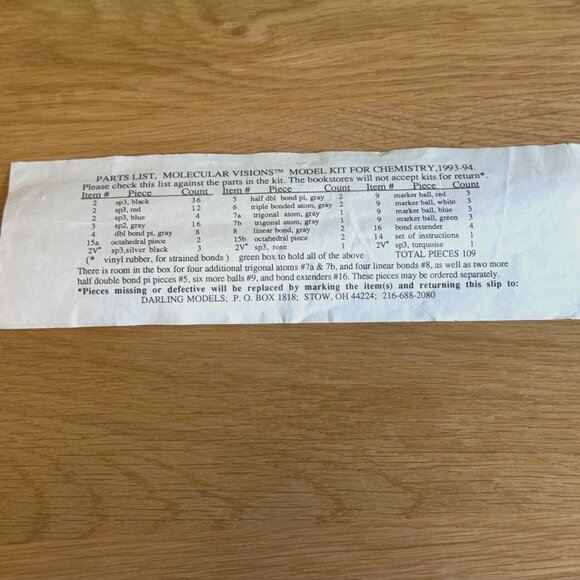 Molecular Visions, The Flexible Molecular Model Kit for Chemistry, Circa 1993 - Picture 14 of 16